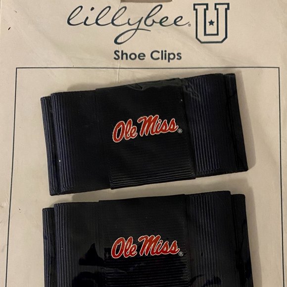 Lillybee U Shoe Clips Ole Miss Removable Football Rebels Tailgating Clothes - Picture 4 of 4